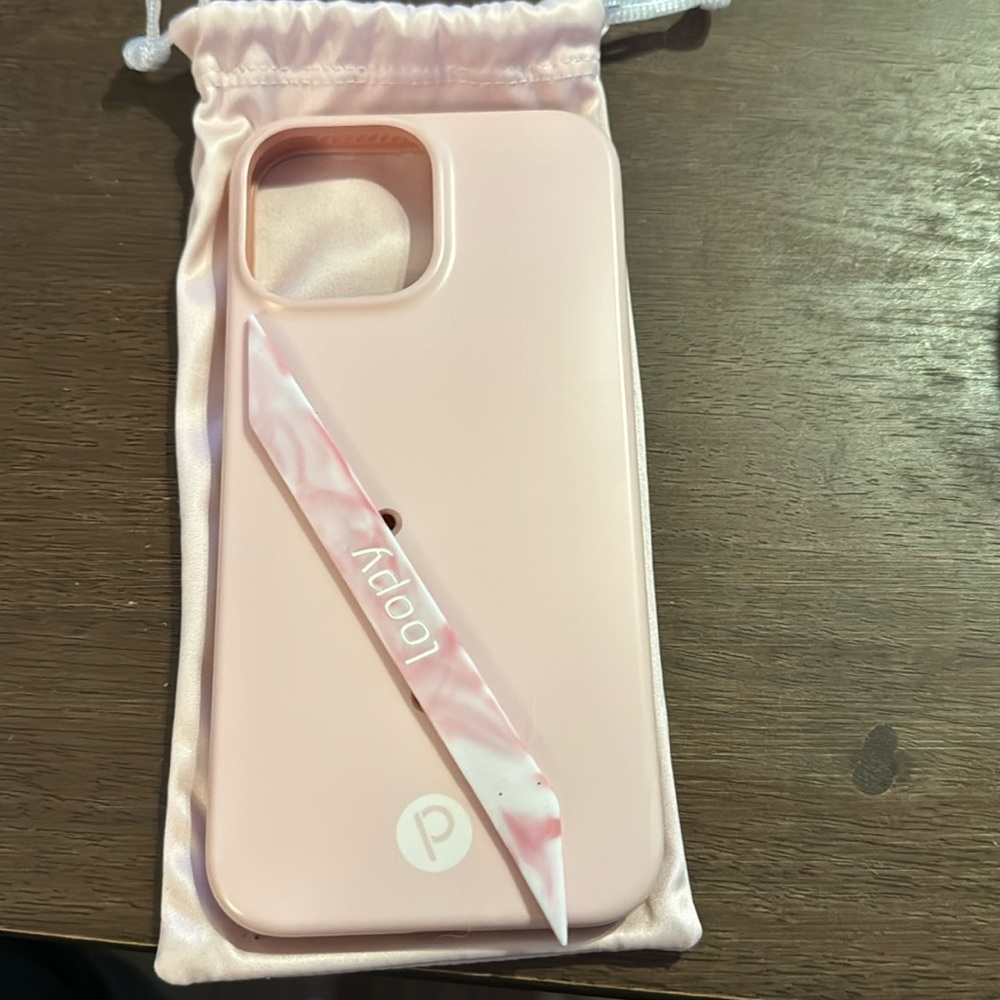 Blush iPhone 13 Pro Max loopy righty case